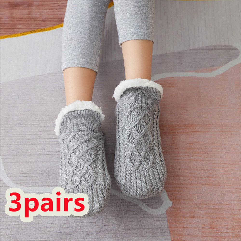 Winter Hausschuh-Socken für Damen und Herren - Anti-Rutsch-Socken - Fußwärmer