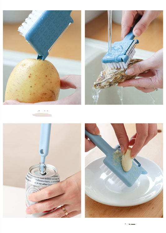 Multifunctional Five In One Peeler Vegetable Brush Bottle Opener Garlic Grinder