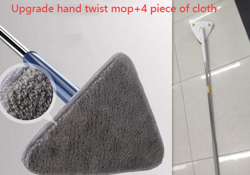 Ausziehbarer Dreiecksmopp - 360 drehbar, einstellbar - 110 Cm Reinigungsmopp für Wanne, Fliesenboden, Wandreinigungsmopp, Tiefenreinigung, Mopp