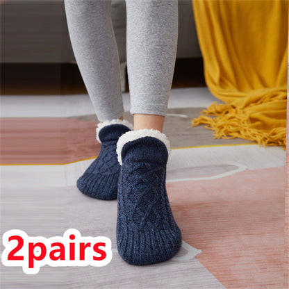 Winter Hausschuh-Socken für Damen und Herren - Anti-Rutsch-Socken - Fußwärmer