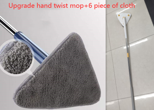 Ausziehbarer Dreiecksmopp - 360 drehbar, einstellbar - 110 Cm Reinigungsmopp für Wanne, Fliesenboden, Wandreinigungsmopp, Tiefenreinigung, Mopp