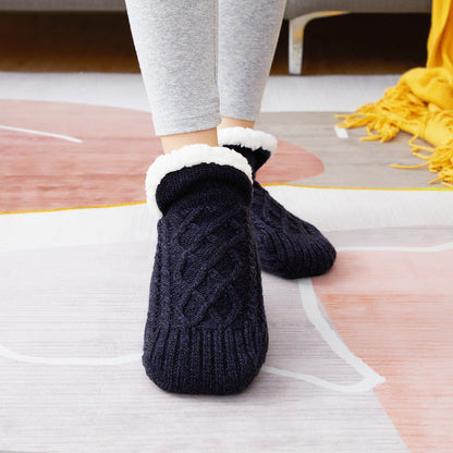 Winter Hausschuh-Socken für Damen und Herren - Anti-Rutsch-Socken - Fußwärmer