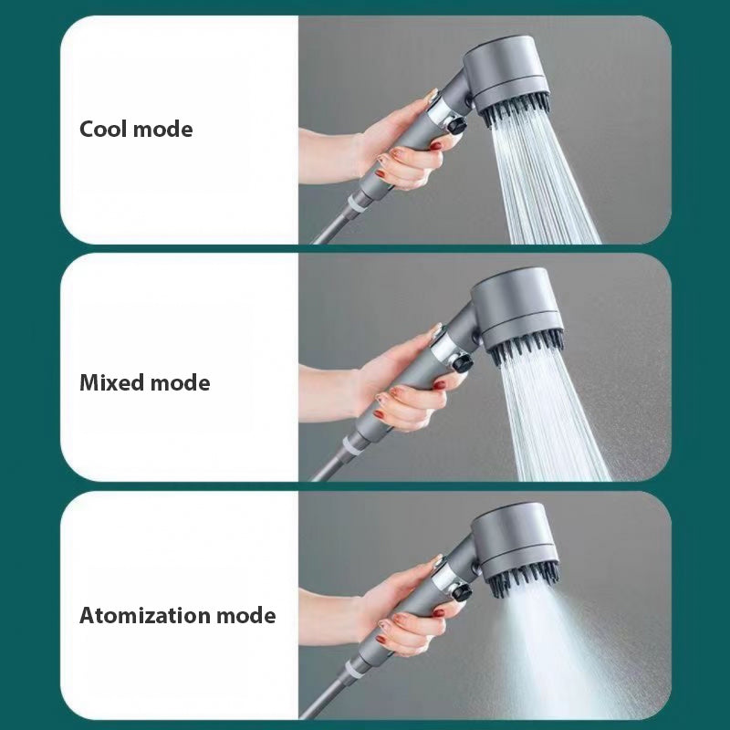 3-Modi-Duschkopf - Hochdruckduschkopf - Regenfall - Wasserhahn inkl. Reinigungsfilter - Badzubehör