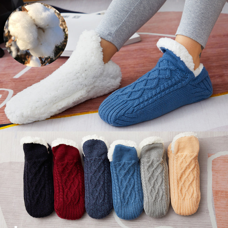 Winter Hausschuh-Socken für Damen und Herren - Anti-Rutsch-Socken - Fußwärmer