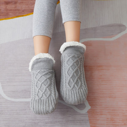 Winter Hausschuh-Socken für Damen und Herren - Anti-Rutsch-Socken - Fußwärmer