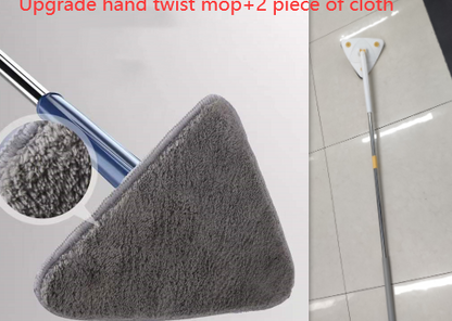 Ausziehbarer Dreiecksmopp - 360 drehbar, einstellbar - 110 Cm Reinigungsmopp für Wanne, Fliesenboden, Wandreinigungsmopp, Tiefenreinigung, Mopp