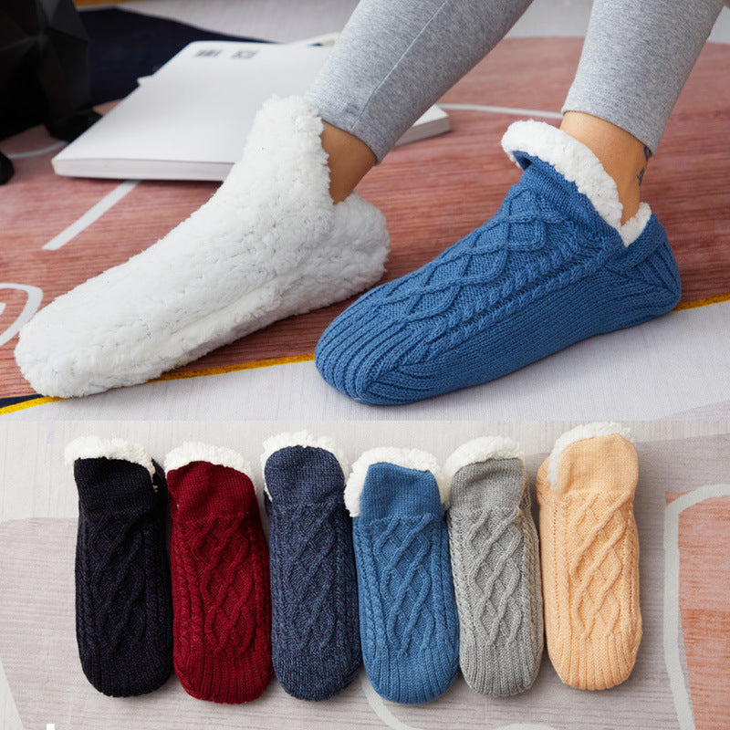 Winter Hausschuh-Socken für Damen und Herren - Anti-Rutsch-Socken - Fußwärmer