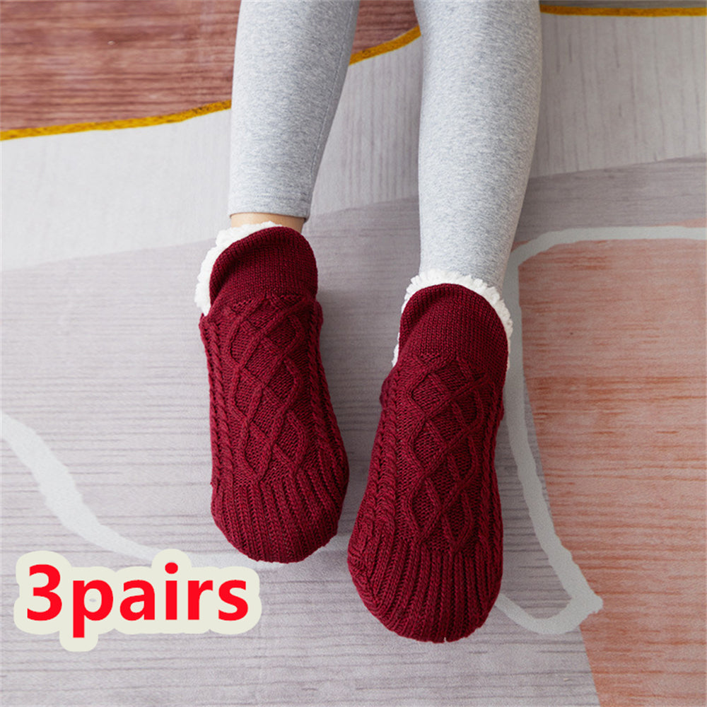 Winter Hausschuh-Socken für Damen und Herren - Anti-Rutsch-Socken - Fußwärmer