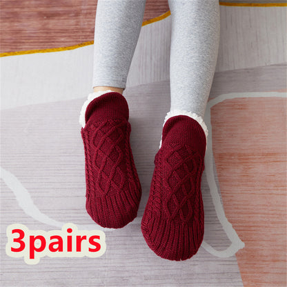 Winter Hausschuh-Socken für Damen und Herren - Anti-Rutsch-Socken - Fußwärmer